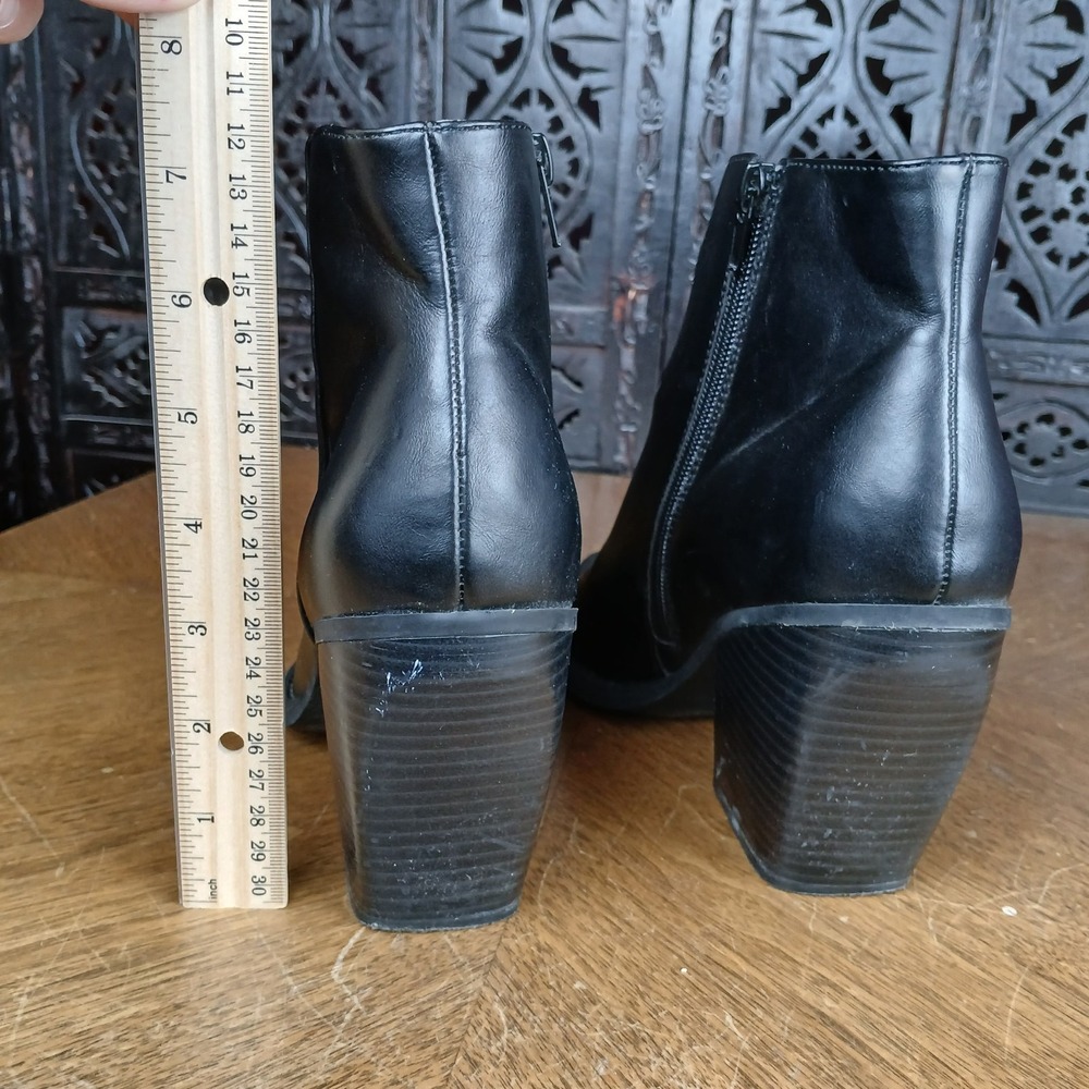 Madden Girl Boots Women 9.5 M Klick Black Ankle Booties Chunky Block Heel *READ* - Picture 4 of 9